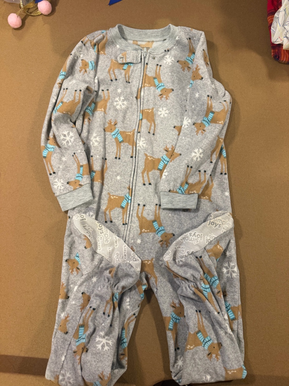 Simple Kids Light Gray Footie Pajamas 5T